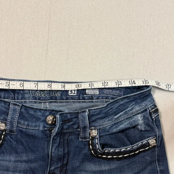 Miss Me Indigo Boot Cut Jeans with Studded Accents - Image 7