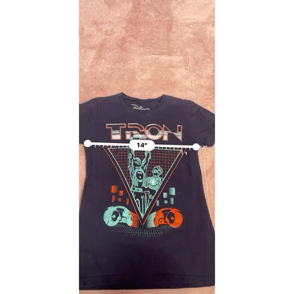 Tron Disney‎ Movie Size M Navy Blue Cotton T Shirt Bin11 - Image 4