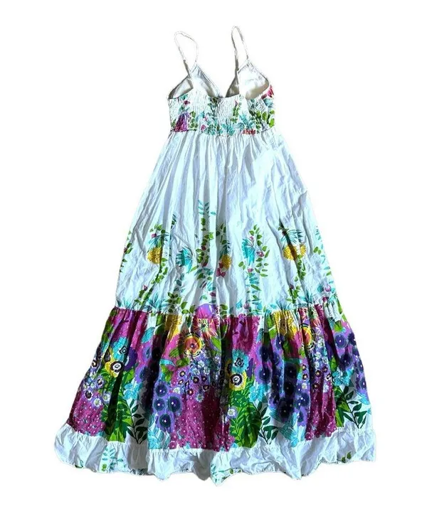 Pink Apple Womens Size Small Maxi Dress Spaghetti Strap Floral Boho - Image 2