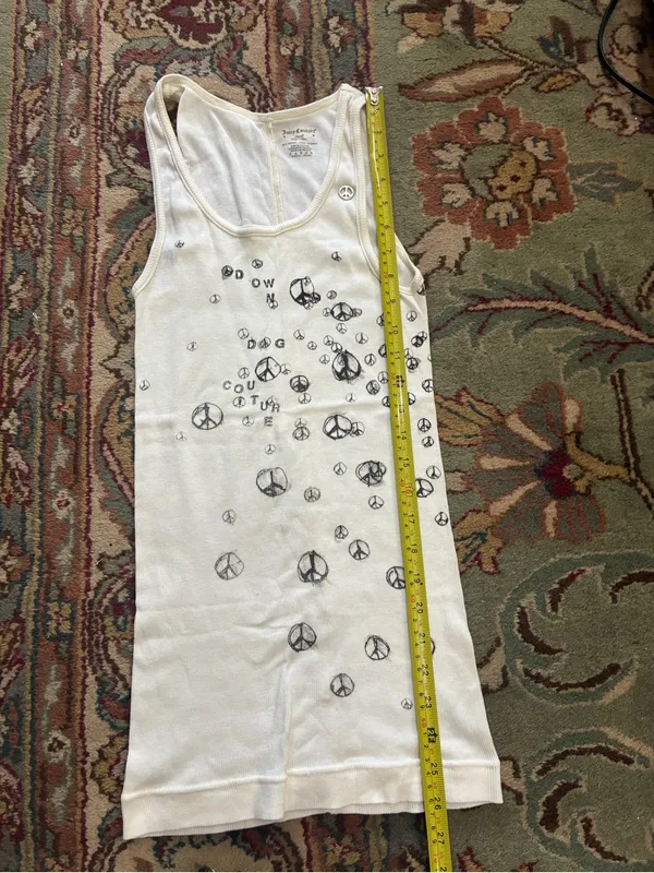 Juicy Couture Pam & Gela Peace Yoga Sleeveless Tank Top Women's Petite Small - Image 7