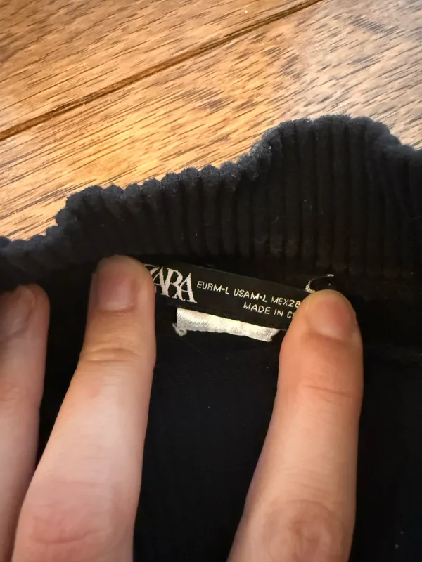 Zara Black Ribbed Tank Top - Image 3