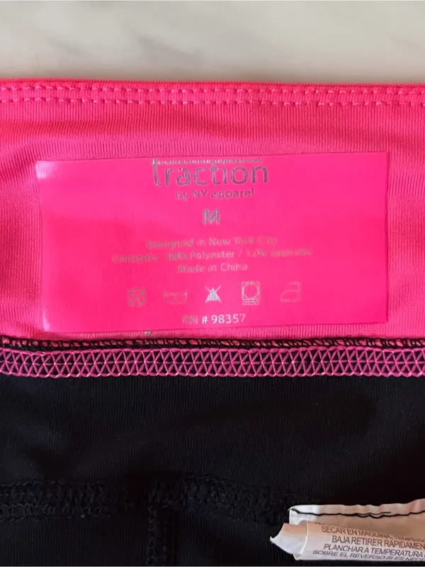 Traction by NY Apparel Black & Hot Pink Athletic Shorts Size M - Image 3