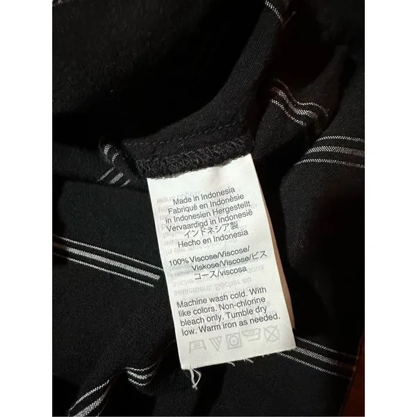 Madewell‎ Wrap Top in Windowpane sz Small black white - Image 12