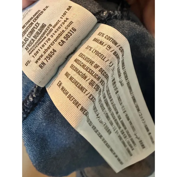 Abercrombie & Fitch Jumpsuit Size 0 Blue Lace Up Back Wide Leg Denim Boho Casual - Image 11