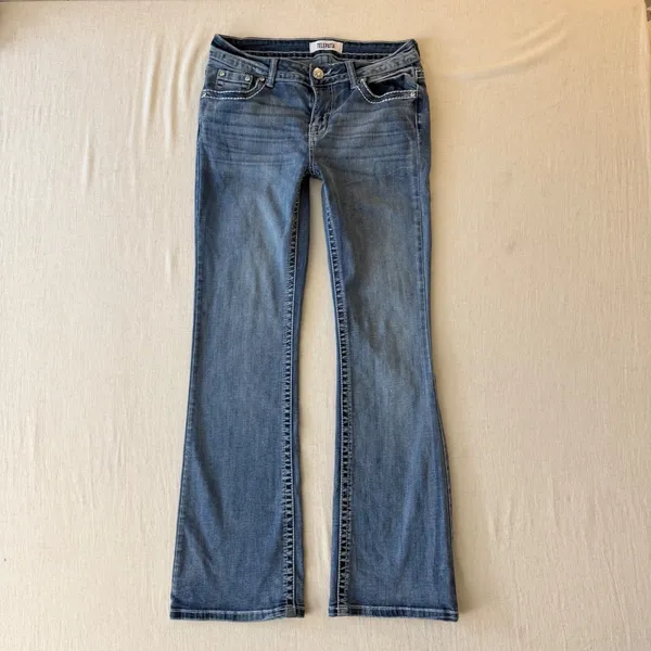 Telepatia Y2K McBling Bootcut Jeans 9/29 Rhinestone Embellished Pockets - Image 4