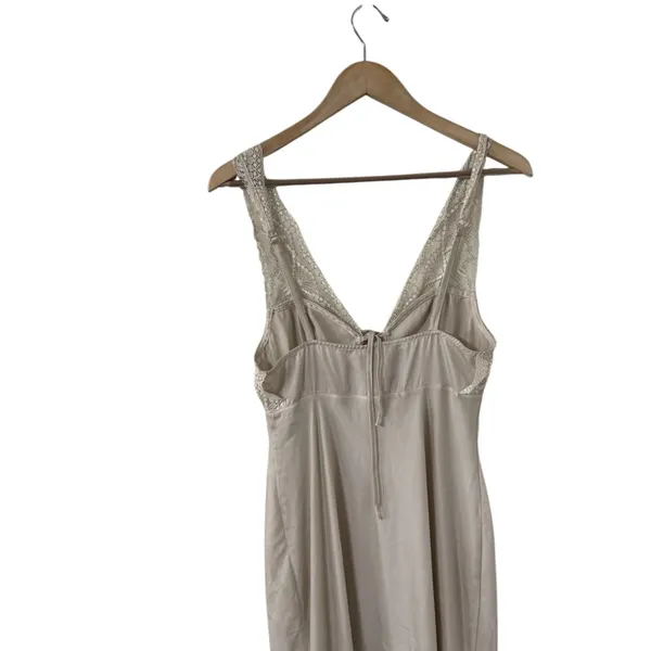 FREE PEOPLE Intimately Country Side Slip Lace Night Gown Satin Maxi Dress - Image 7
