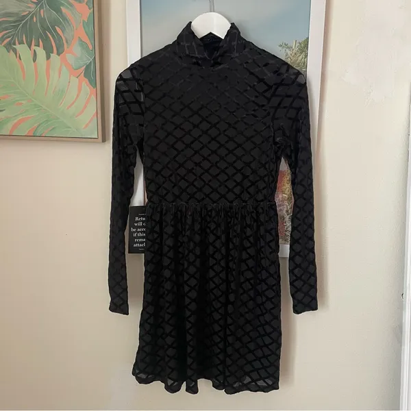 Tuckernuck Rowan Burnout Velvet Mock Neck Mini Dress Size Small New - Image 5