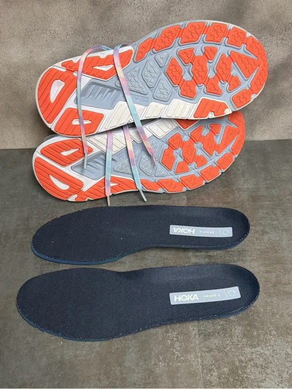 Hoka One One Arahi 6 Women's Wide Running Shoes Plein Air/Blue Fog Size 11D - Image 5