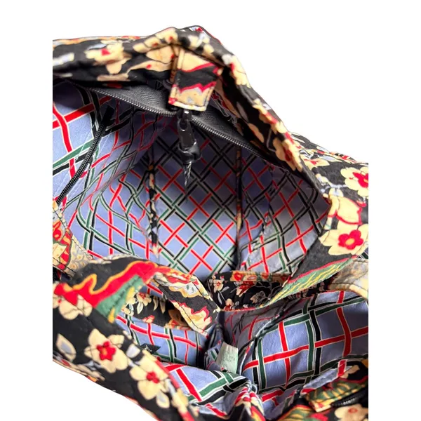 Vera Bradley Versailles Carry Me Away Tote Bag Quilted Floral Black Large 18.5" - Image 6