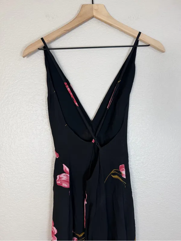 Reformation Renee Black Pink Floral Maxi Dress size XS $218 - Image 5