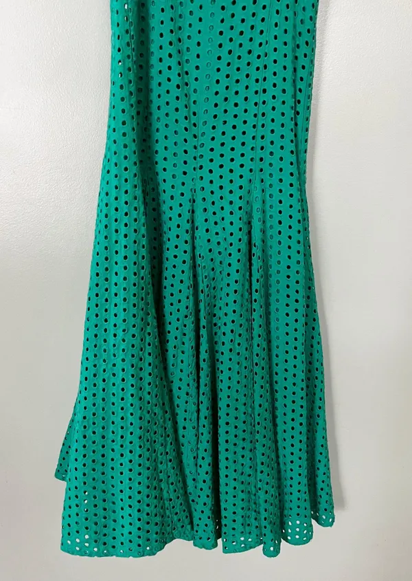 Anthropologie Women’s Lelia Eyelet Midi Dress Turquoise Blue Green Size 0 - Image 9