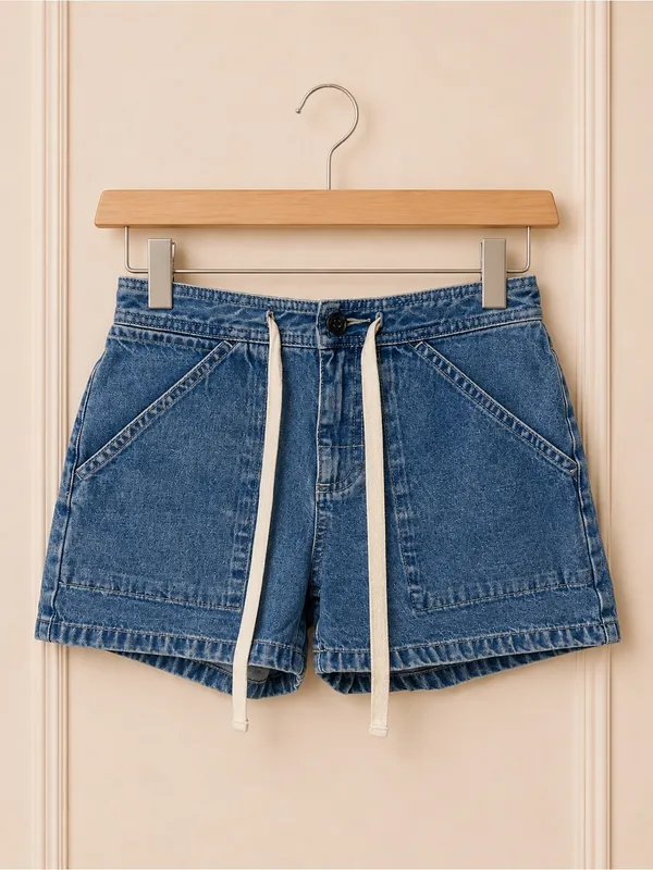 Vintage GAP Denim Drawstring Utility Shorts Size 2 Y2K - Image 3