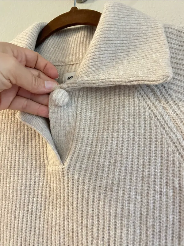 Aerie Heather Fawn Classic Quarter Button Sweater New Size XXS - Image 7