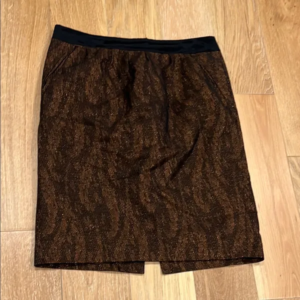 Reiss Brown Metallic‎ Pencil Skirt size 6 - Image 2
