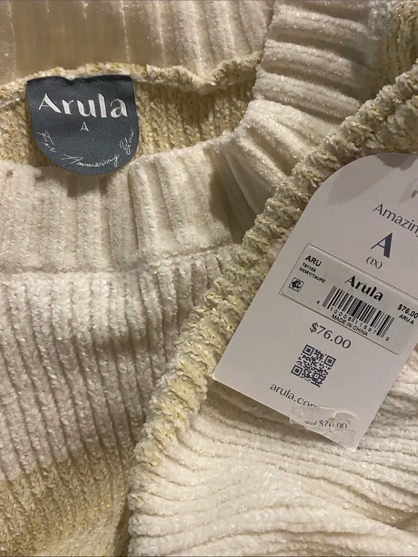 Arula Rachel Chenille Stripe Sparkle Sweater NWT 1X - Image 2