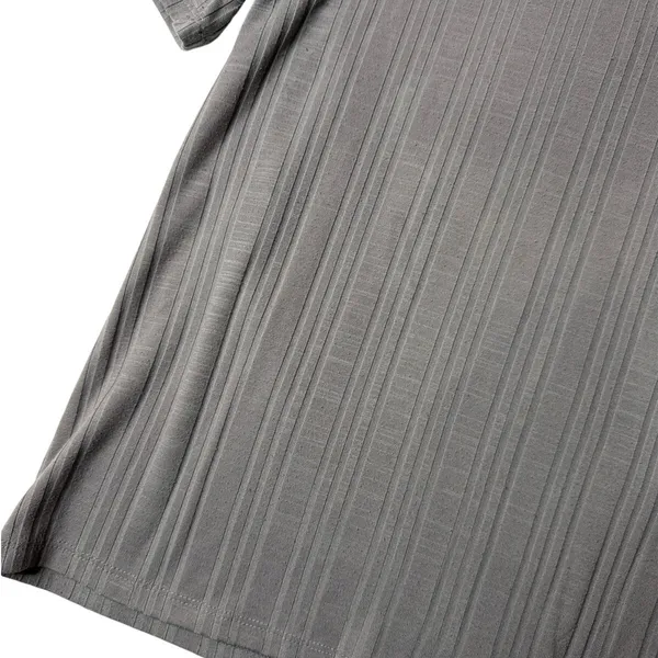 Forever 21 Womens Large Gray Ribbed Mock Neck Short Sleeve Fitted Top - Image 6