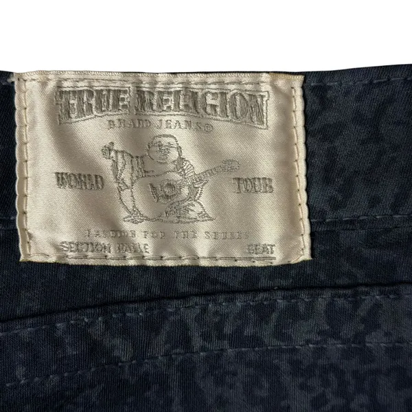 True Religion Womens Skinny Jeans Navy Blue Snakeskin Animal Print Size 28 USA - Image 4