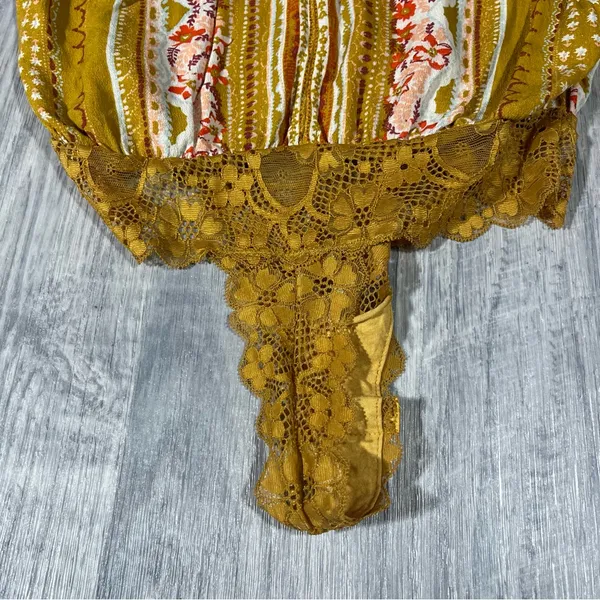 Free People Intimately Yellow Bohemian Long Sleeve Blouse Top; XS Women’s - Image 11