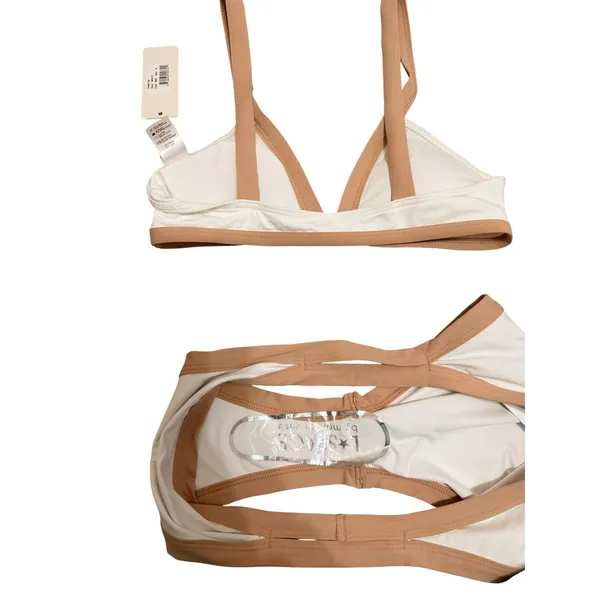 L Space Farrah White Tan top S Charlie bottom L High Leg Bikini Set‎ Swimwear S - Image 8