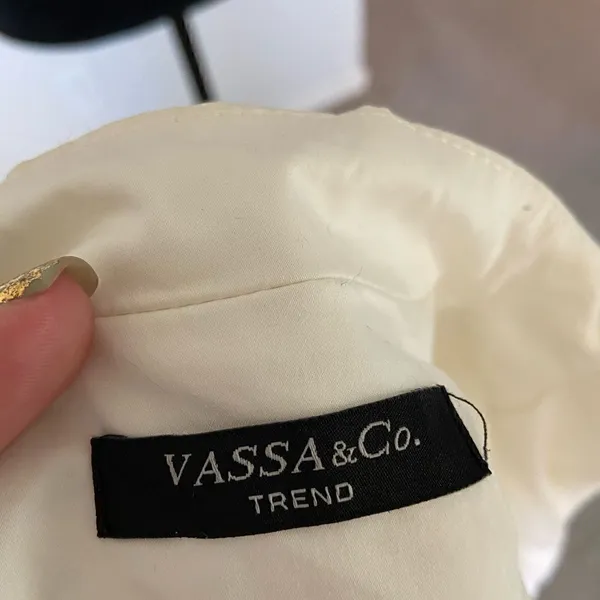 Vassa&Co Trend White Lined Belted Trench Coat Long Sleeve 97% high thread cotton - Image 3