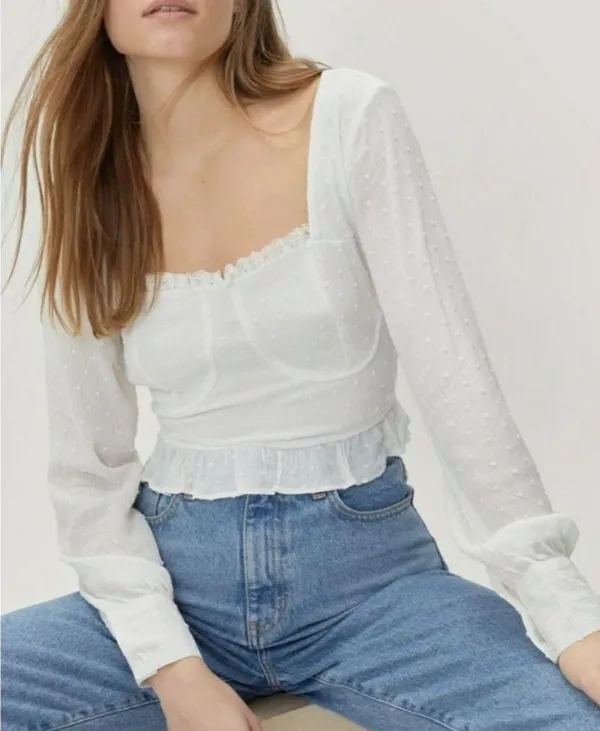 Nasty Gal Cups And Downs Square Neck Crop Top - Image 3