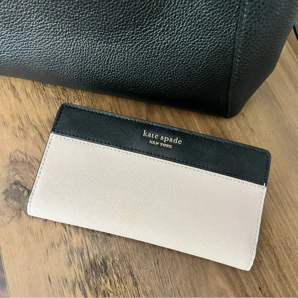 Kate Spade Medium Triple Compartment Satchel Jackson Black With Wallet - Image 4