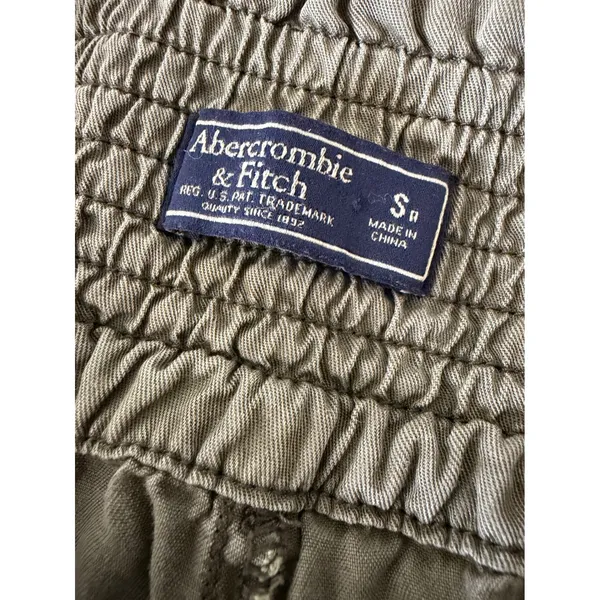 Abercrombie & Fitch Women S Olive Green Paperbag Waist Utility Tapered Pants Tie - Image 9
