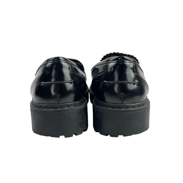 Shoedazzle Corena Women's Black Faux Leather Vegan Heel Loafer Shoes Size 7 - Image 3