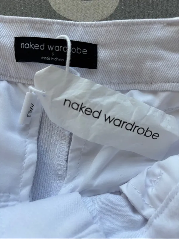 Naked Wardrobe White Cargo Utility Pants - Image 4
