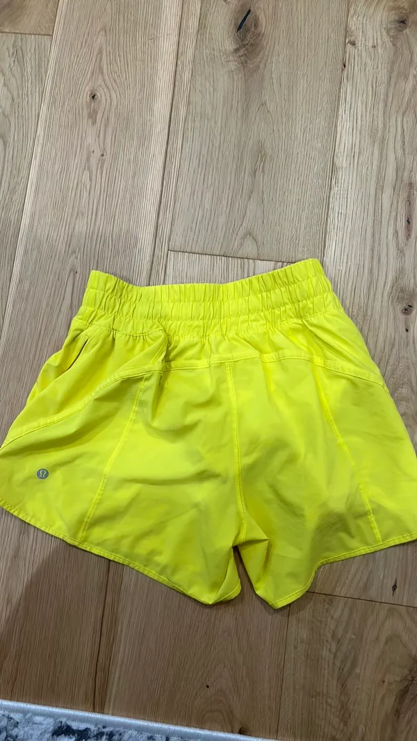 Lululemon hotty hot shorts neon yellow I believe they are 4’ - Image 2