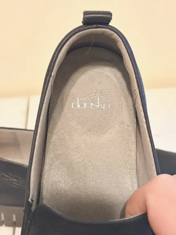Dansko Women's Linley Black‎ Burnished Flats Slip Ons EU Size 38 US 7.5 - Image 3