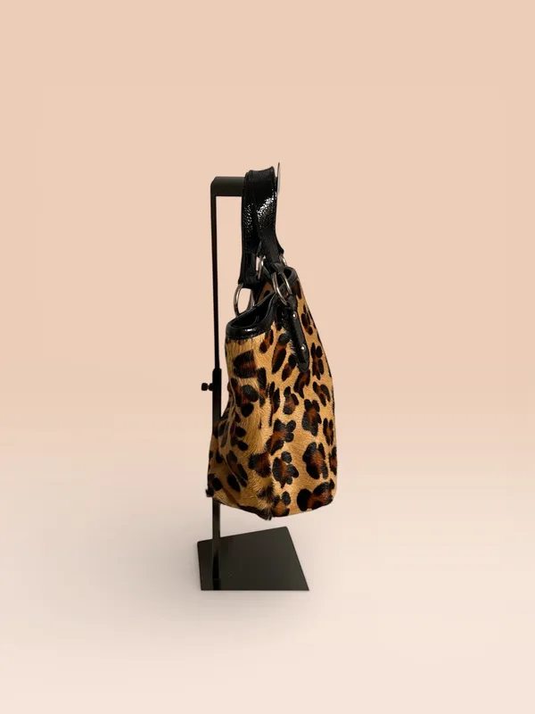 Maurizio Taiuti Leopard print bag with black patent leather - Image 4