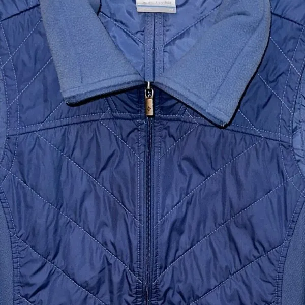 Women's Columbia Quilted Puffer‎ Fleece Full Zip Winter Vest Blue Size Medium - Image 3