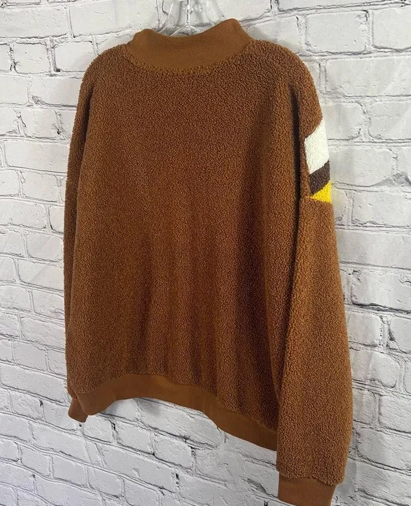 Women's Cloud Chaser 70's Inspired Rust  Angle Print Pull Over Size L (C9) - Image 6
