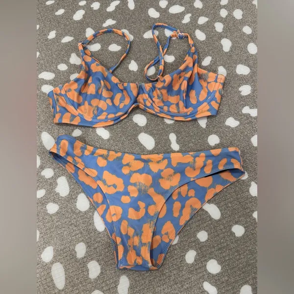 Blackbough Swim Bikini set Splash top bottoms cheeky baby blue willow moderate - Image 6