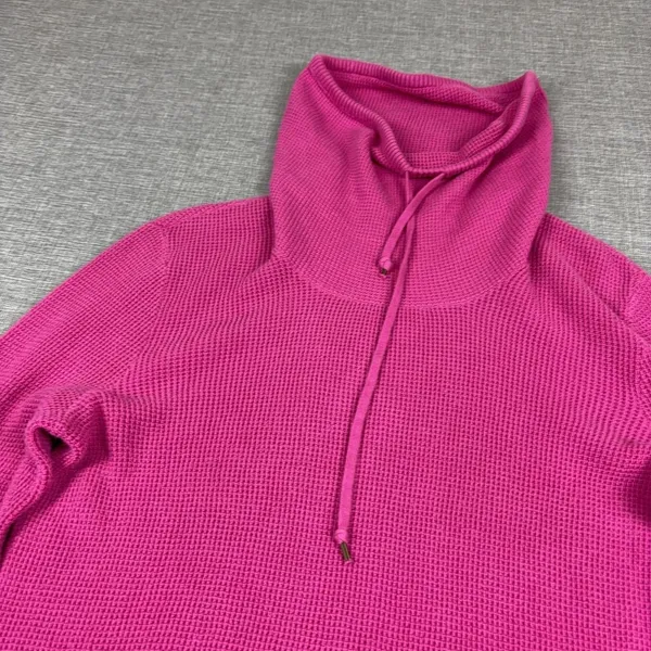 Lauren Ralph Lauren Sweater Womens M Pink Cowl Neck Waffle Knit Pullover - Image 2