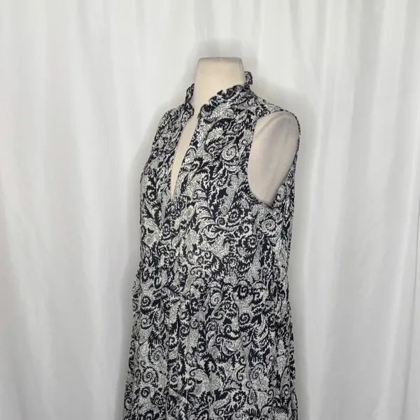 NEW!! Anthropologie MAEVE Marya Tiered Maxi Dress Black Botanical Print Small - Image 6