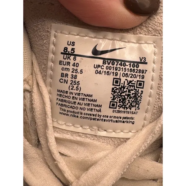 Nike Shoes Women 8.5 Sail Mystic Green Leather Air Force 1 Vandalized‎ Sneakers - Image 10