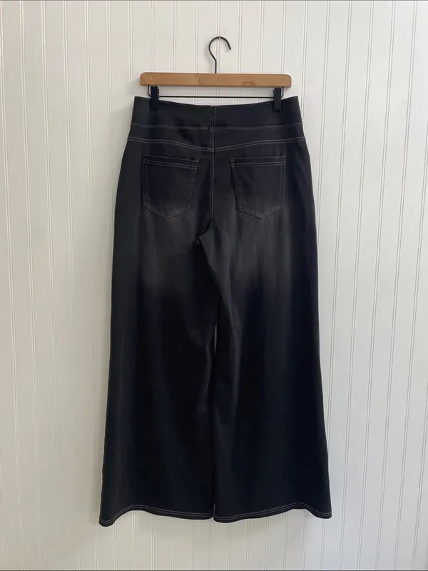 HALARA Flex High Waisted Pockets Baggy Wide Leg Washed Casual Jeans Size L NWT - Image 7