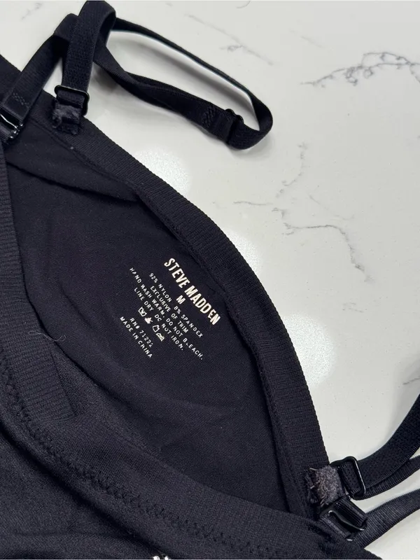 Steve Madden Bedazzled Logo Sports Bra - Image 3