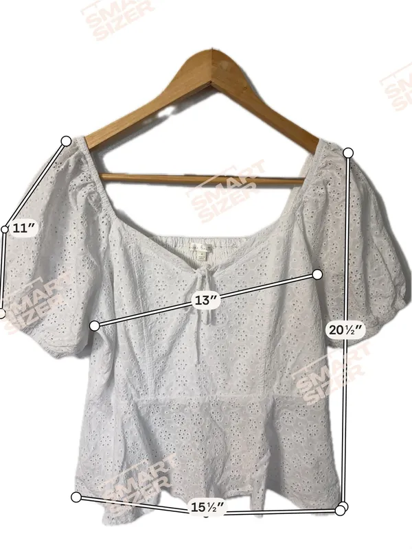 Nine Britton Plus Size White Eyelet Blouse - Image 3