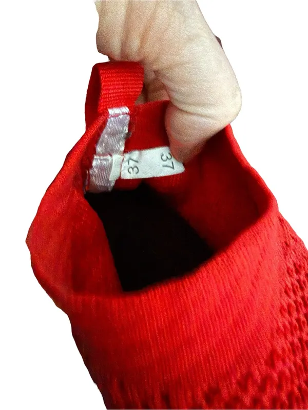 Women’s Red Knit Slip-On Athletic Sneakers - Image 5