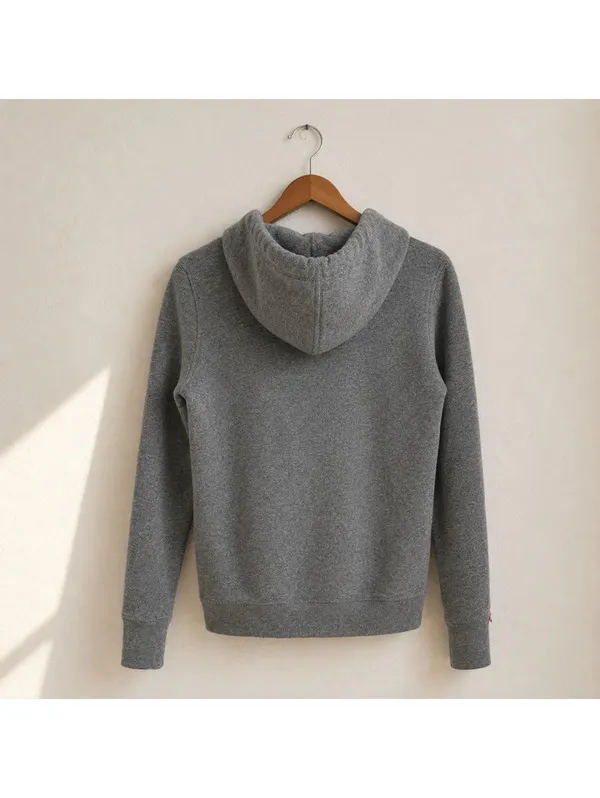 Superdry Orange Label Gray Hoodie Women M Embroidered Logo Pullover - Image 2