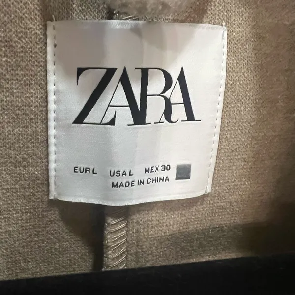 Zara Beige Double-Breasted Vest Coat - Image 3