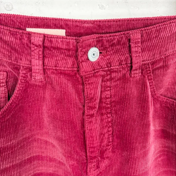 Anthropologie Pilcro Yaya Mid Rise Corduroy Cropped Flare Jeans Pink Rose 29 - Image 12