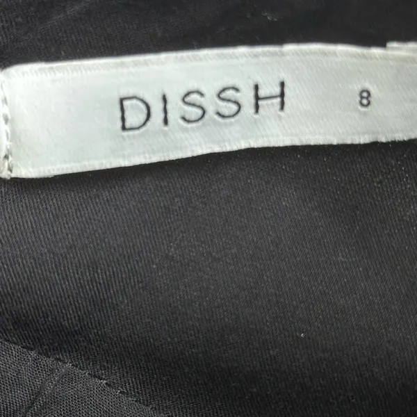 DISSH Black Linen Halter Tie Back Maxi Dress Womens Size US 8 Minimalist Coastal - Image 9