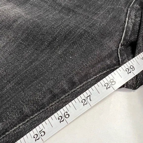 Earnest Sewn Harlan Crop Distressed Slim Straight Jeans Black Size‎ 28 - Image 8
