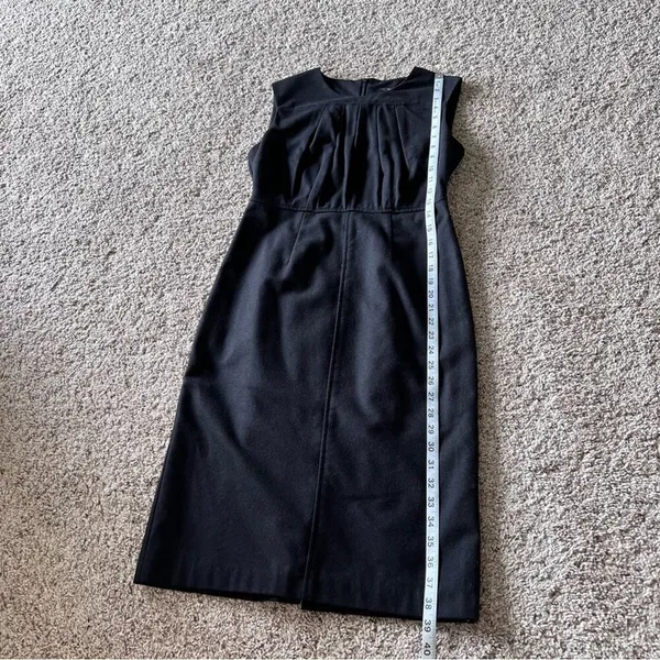 Club Monaco Women's Black Wool Pleated‎ Sheath Dress - Image 8