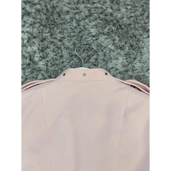 Zara Women’s Pink Cropped Moto Jacket Asymmetric Zip Biker Jacket Size XS - Image 10