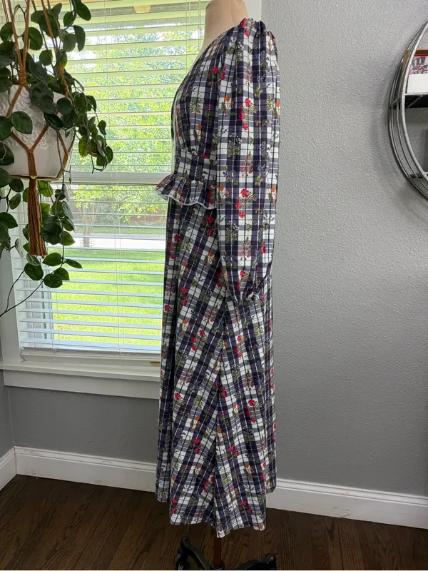 Smith & Quinn Gardener's Plaid Midi Dress Size Large - Image 3